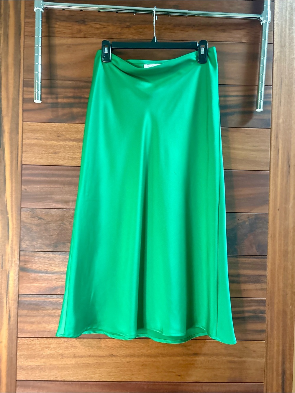 Rachel Zoe Vibrant Green Bias-Cut Midi Skirt